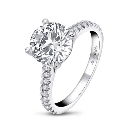 925 Sterling Silver Round 3-carat Women's Ring