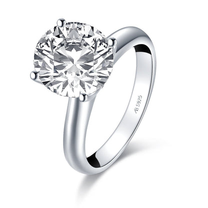 925 Sterling Silver Princess & Cushion & Round & Asscher Cut Created White Diamond Solitaire Ring