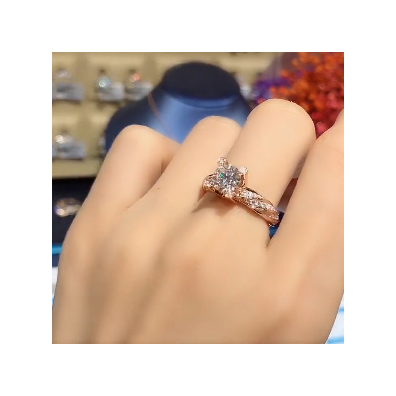 925 Sterling Silver Round Brilliant Cut CZ Ring