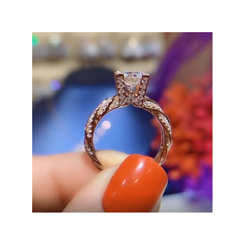 925 Sterling Silver Round Brilliant Cut CZ Ring