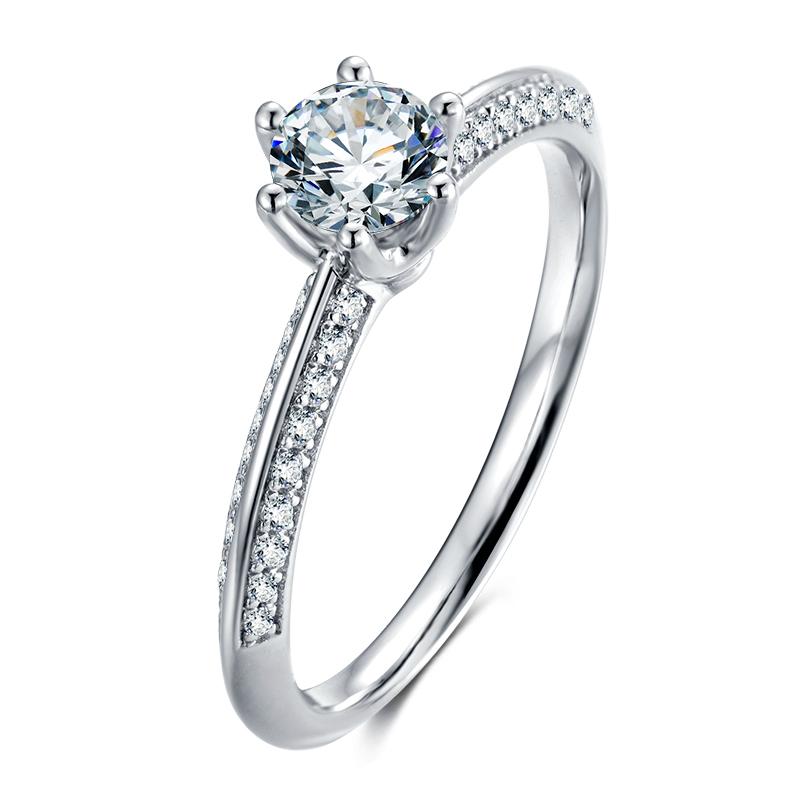 925 Sterling Silver Classic Round Cut CZ Pave Ring