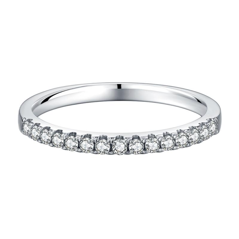 925 Sterling Silver Round Cut Cz Half Eternity Wedding Band