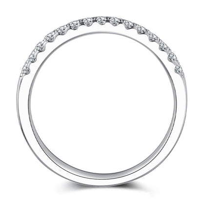 925 Sterling Silver Round Cut Cz Half Eternity Wedding Band