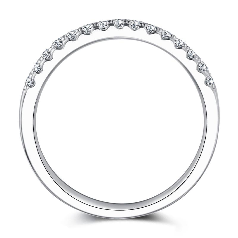 925 Sterling Silver Round Cut Half Eternity Cz  Band