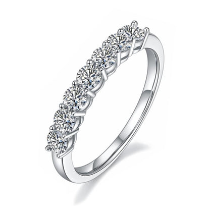 925 Sterling Silver Round Cut CZ Half Eternity Band