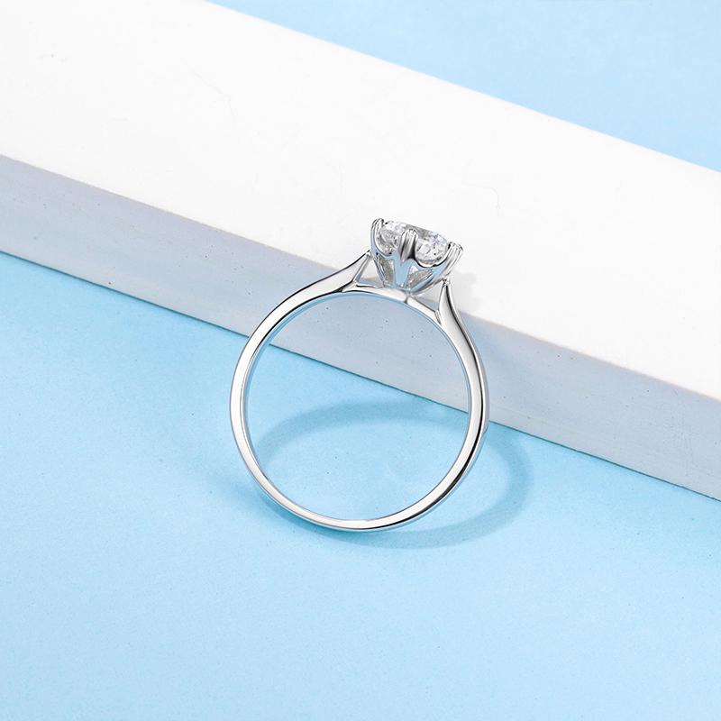 925 Sterling Silver Solitaire Round Cut Cz Ring