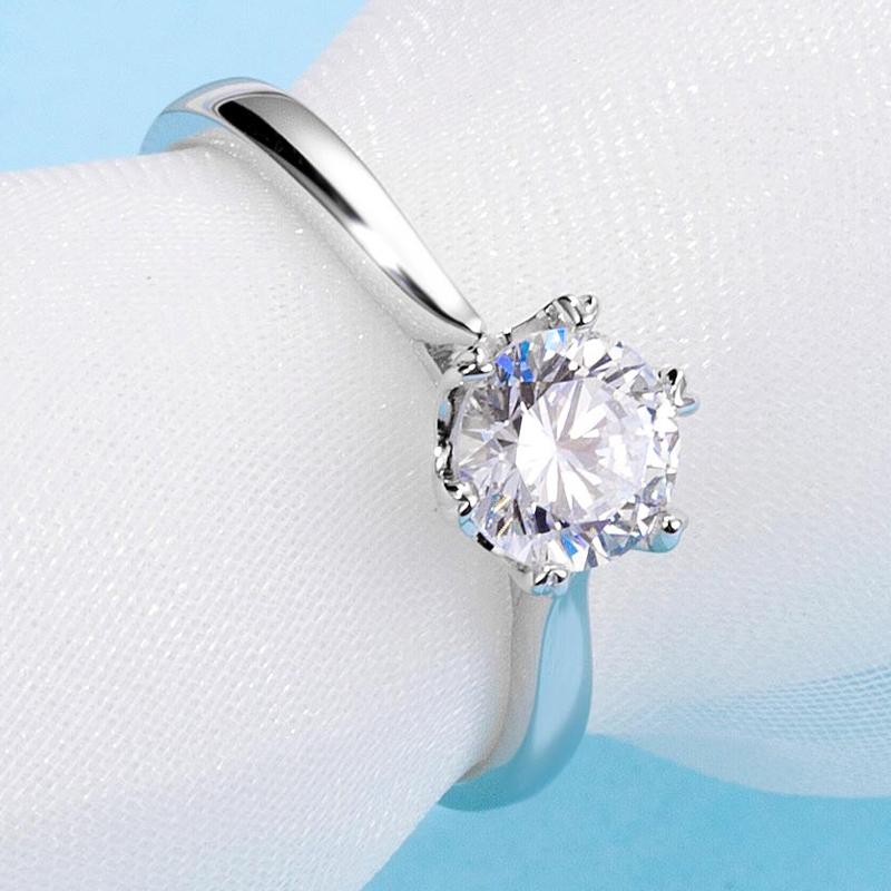 925 Sterling Silver Solitaire Round Cut Cz Ring