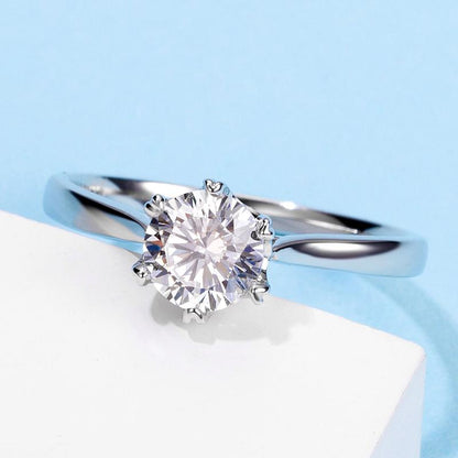 925 Sterling Silver Solitaire Round Cut Cz Ring