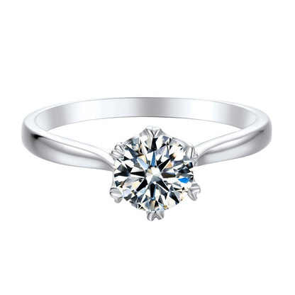 925 Sterling Silver Solitaire Round Cut Cz Ring