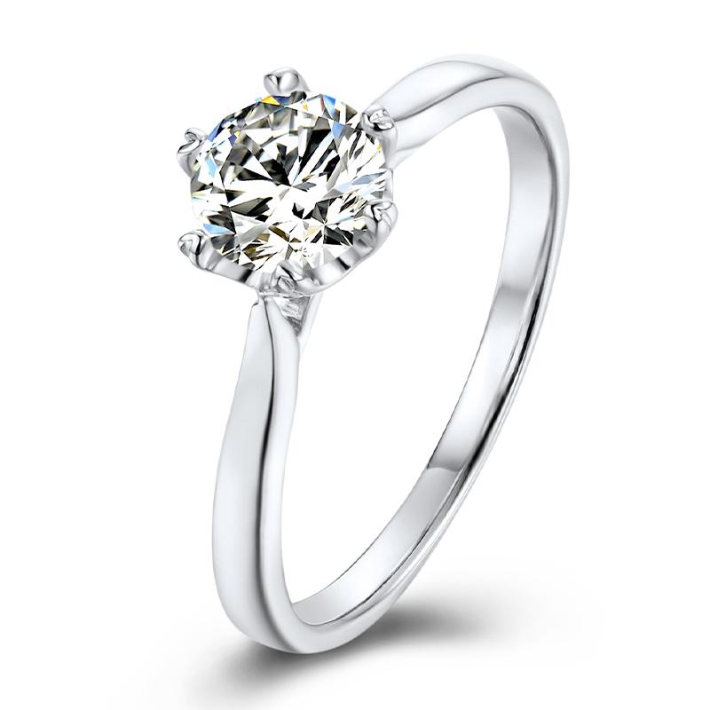 925 Sterling Silver Solitaire Round Cut Cz Ring