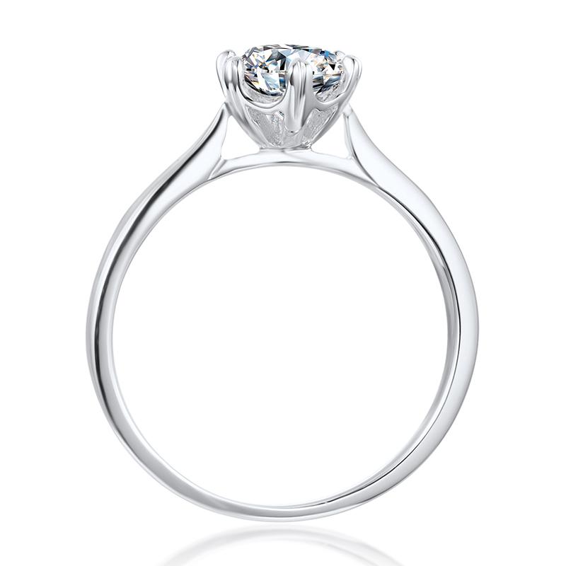 925 Sterling Silver Solitaire Round Cut Cz Ring