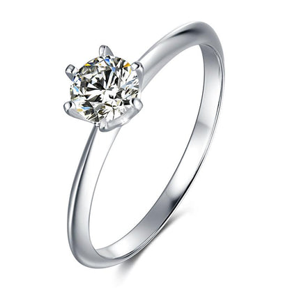 925 Sterling Silver Round Cut CZ Solitaire Ring