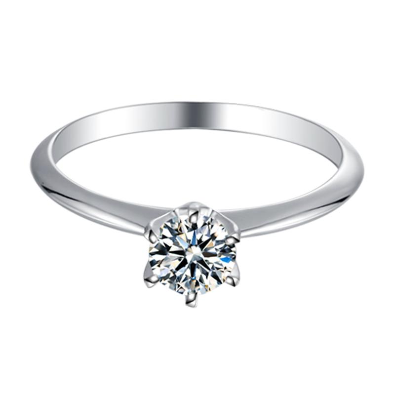 925 Sterling Silver Round Cut CZ Solitaire Ring