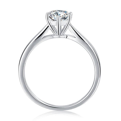 925 Sterling Silver Round Cut CZ Solitaire Ring