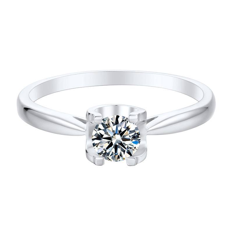 925 Sterling Silver Round Cut CZ Solitaire Ring