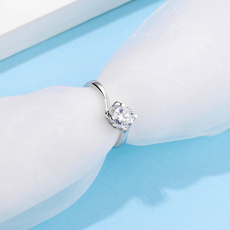 925 Sterling Silver Solitaire Round Cut Solitaire Cz Ring