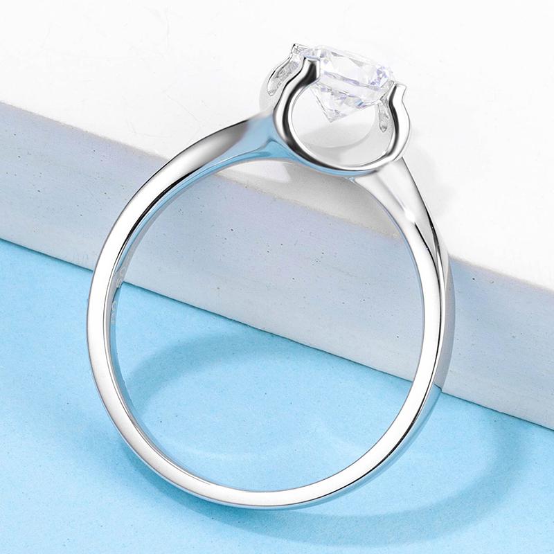 925 Sterling Silver Solitaire Round Cut Cz Twist Ring