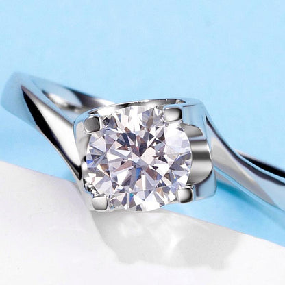 925 Sterling Silver Solitaire Round Cut Solitaire Cz Ring