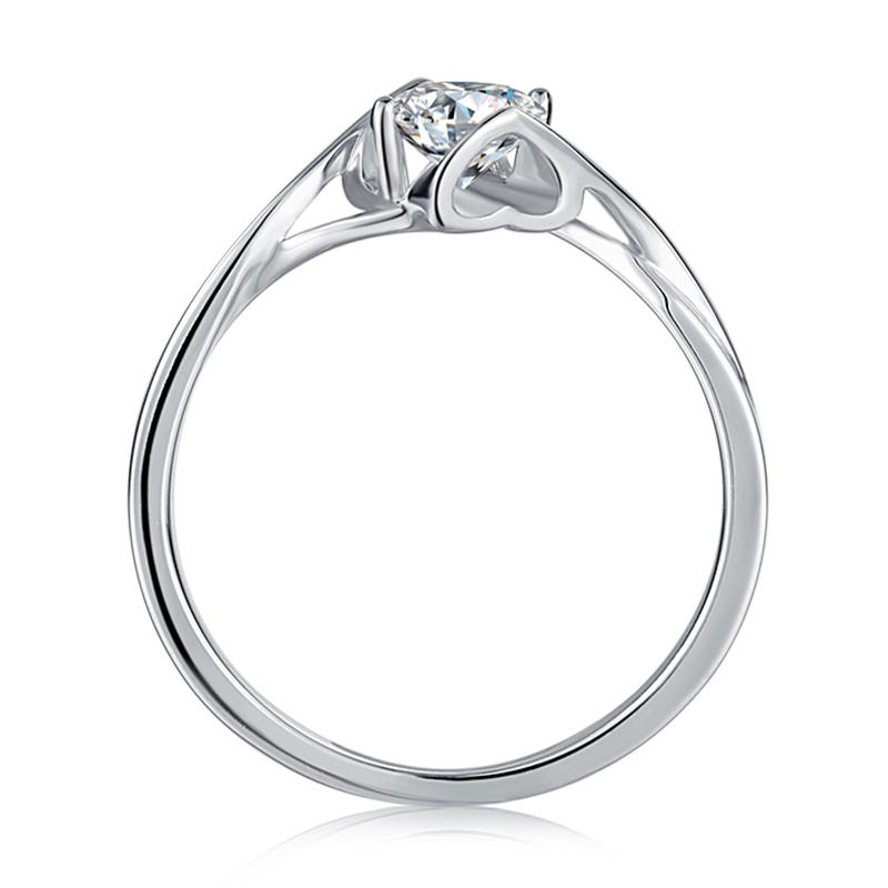 925 Sterling Silver Round Cut Solitaire CZ Diamond  Ring