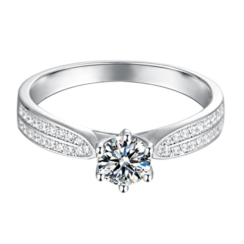 925 Sterling Silver Round Cut CZ Pave Ring