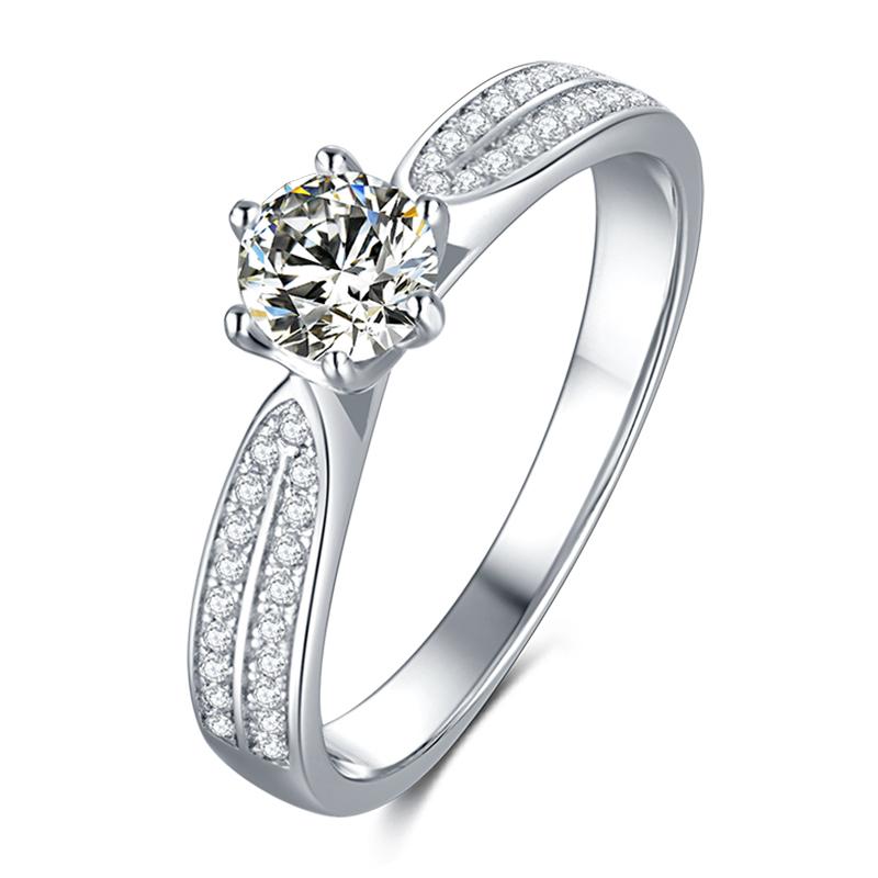 925 Sterling Silver Round Cut CZ Pave Ring