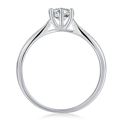 925 Sterling Silver Round Cut CZ Pave Ring