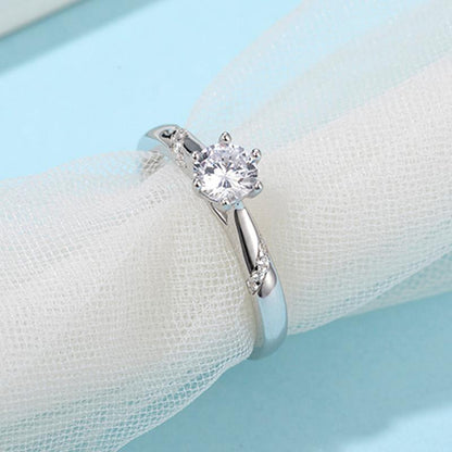 925 Sterling Silver Round Cut CZ Ring