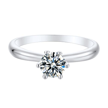 925 Sterling Silver Round Cut CZ Solitaire Ring