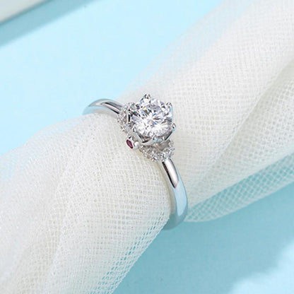 925 Sterling Silver Round Cut CZ Cluster Ring