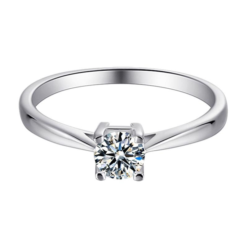 925 Sterling Silver Round Cut CZ Solitaire Ring