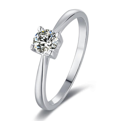 925 Sterling Silver Round Cut CZ Solitaire Ring