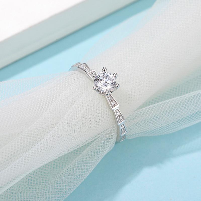 925 Sterling Silver Round Cut CZ Pave Ring