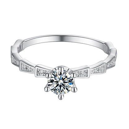 925 Sterling Silver Round Cut CZ Pave Ring