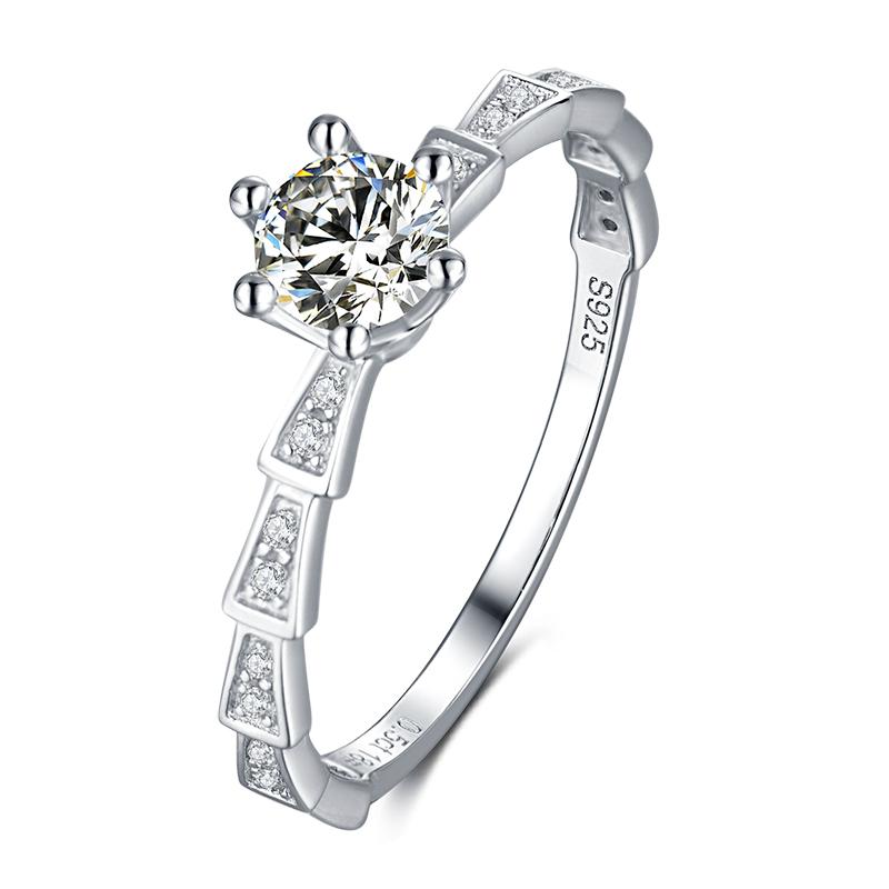 925 Sterling Silver Round Cut CZ Pave Ring