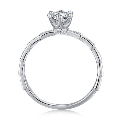 925 Sterling Silver Round Cut CZ Pave Ring