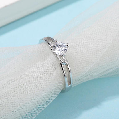 925 Sterling Silver Classic Round Cut CZ Ring