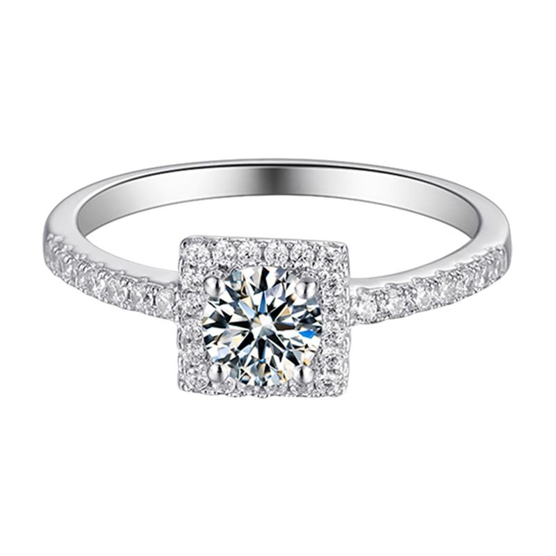 925 Sterling Silver  Classic Round Cut CZ Halo Ring