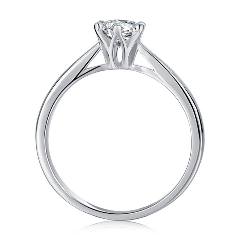 925 Sterling Silver Classic Round Cut CZ Crown Ring