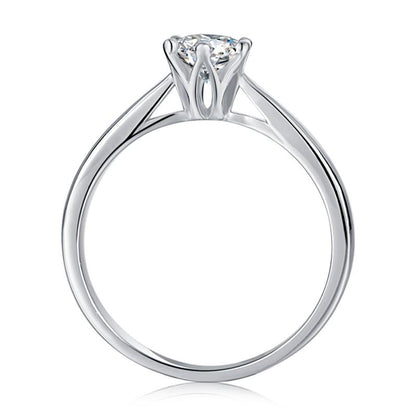 925 Sterling Silver Classic Round Cut Solitaire CZ Ring