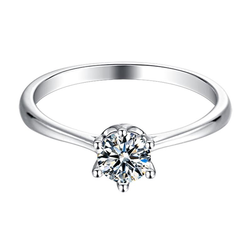 925 Sterling Silver Classic Round Cut CZ Solitaire Ring