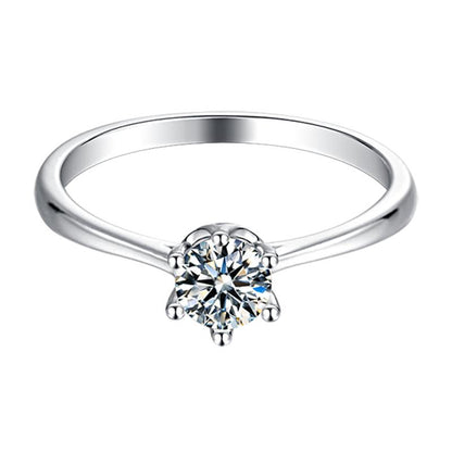 925 Sterling Silver Classic Round Cut CZ Solitaire Ring