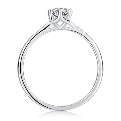 925 Sterling Silver Classic Round Cut CZ Solitaire Ring