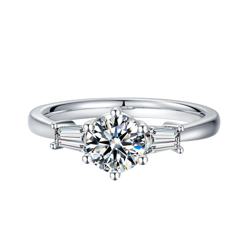 Classic Round Cut CZ Diamond Three Stone Ring