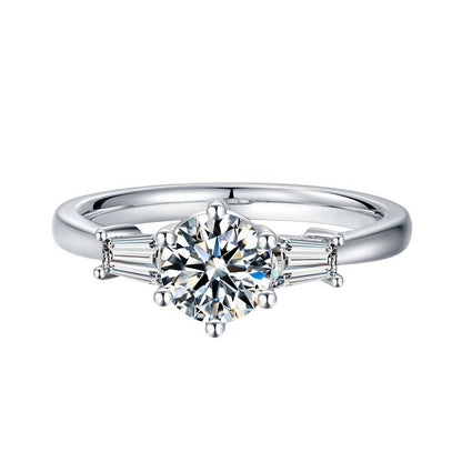 Classic Round Cut CZ Diamond Three Stone Ring