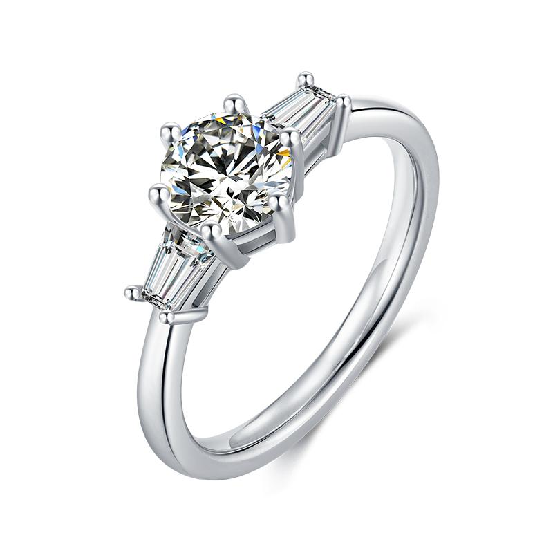 Classic Round Cut CZ Diamond Three Stone Ring