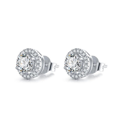 925 Sterling Silver Classic Round Cut Stud Earrings