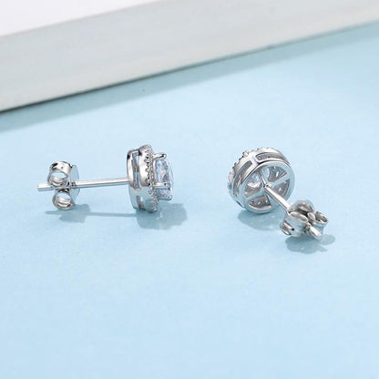 925 Sterling Silver Classic Round Cut Stud Earrings