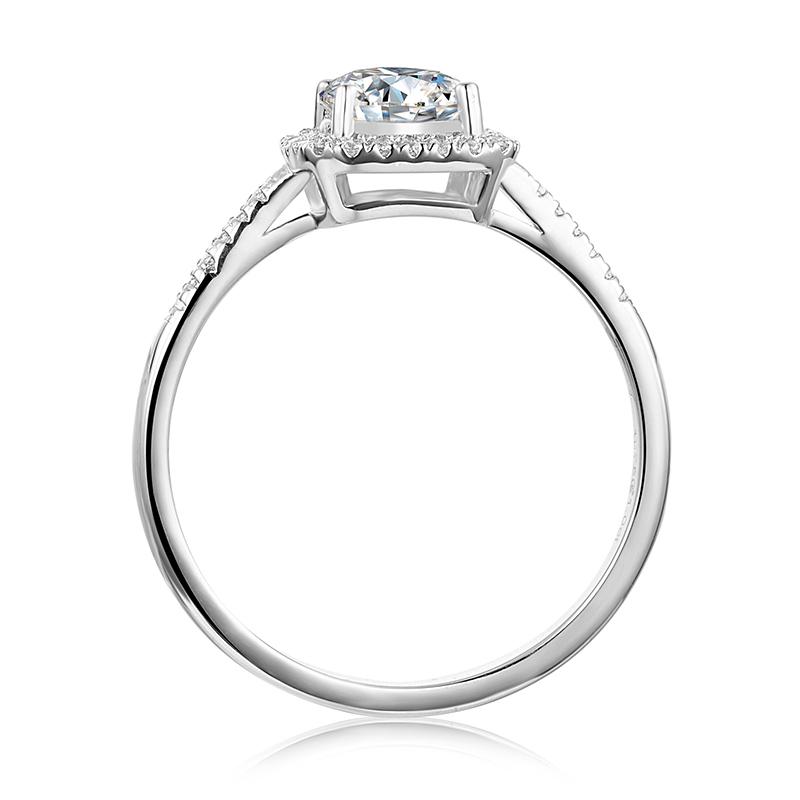 925 Sterling Silver  Classic Round Cut CZ Halo Ring