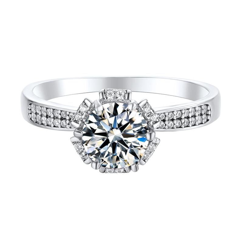 925 Silver Sterling Classic Round Cut CZ Pave Ring