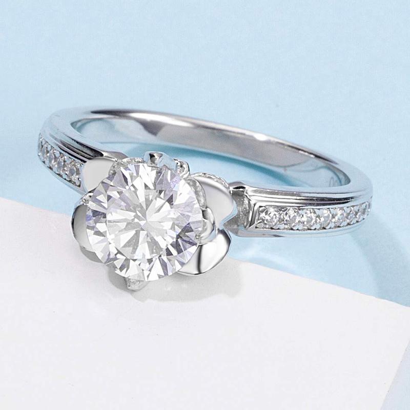 925 Silver Sterling Classic Round Cut CZ Pave Ring